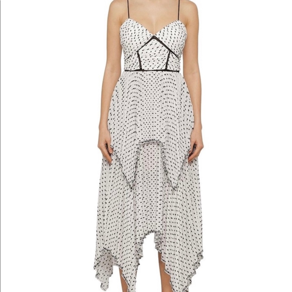 NWT Self-Portrait White Midi Dress Size 8